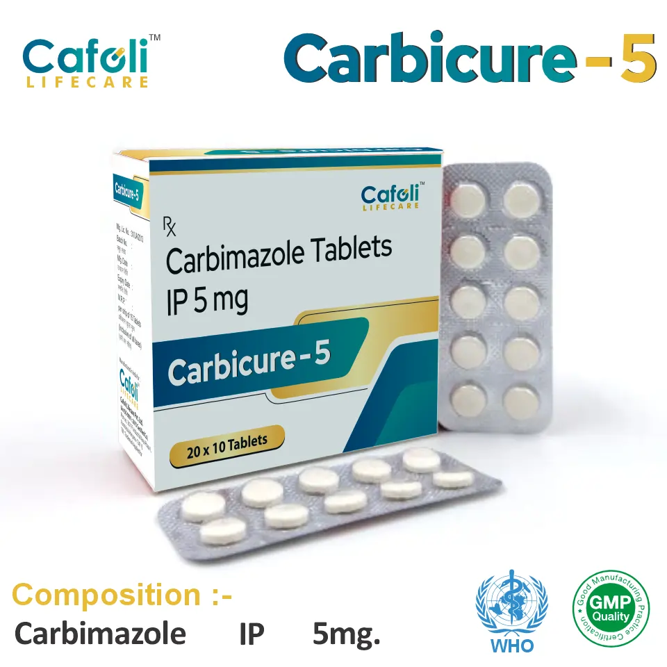 Carbicure 5 Tablet (Carbimazole) for PCD Pharma Franchise